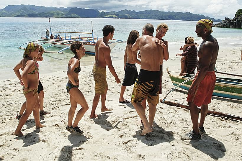 Jonathan Penner, Michael Skupin, Lisa Whelchel, Abi-Maria Gomes, Malcolm Freberg, Artis Silvester, and Denise Stapley in Survivor (2000)