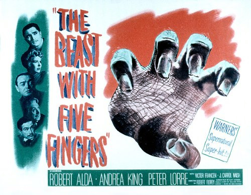 Peter Lorre, Robert Alda, Victor Francen, Andrea King, and J. Carrol Naish in The Beast with Five Fingers (1946)