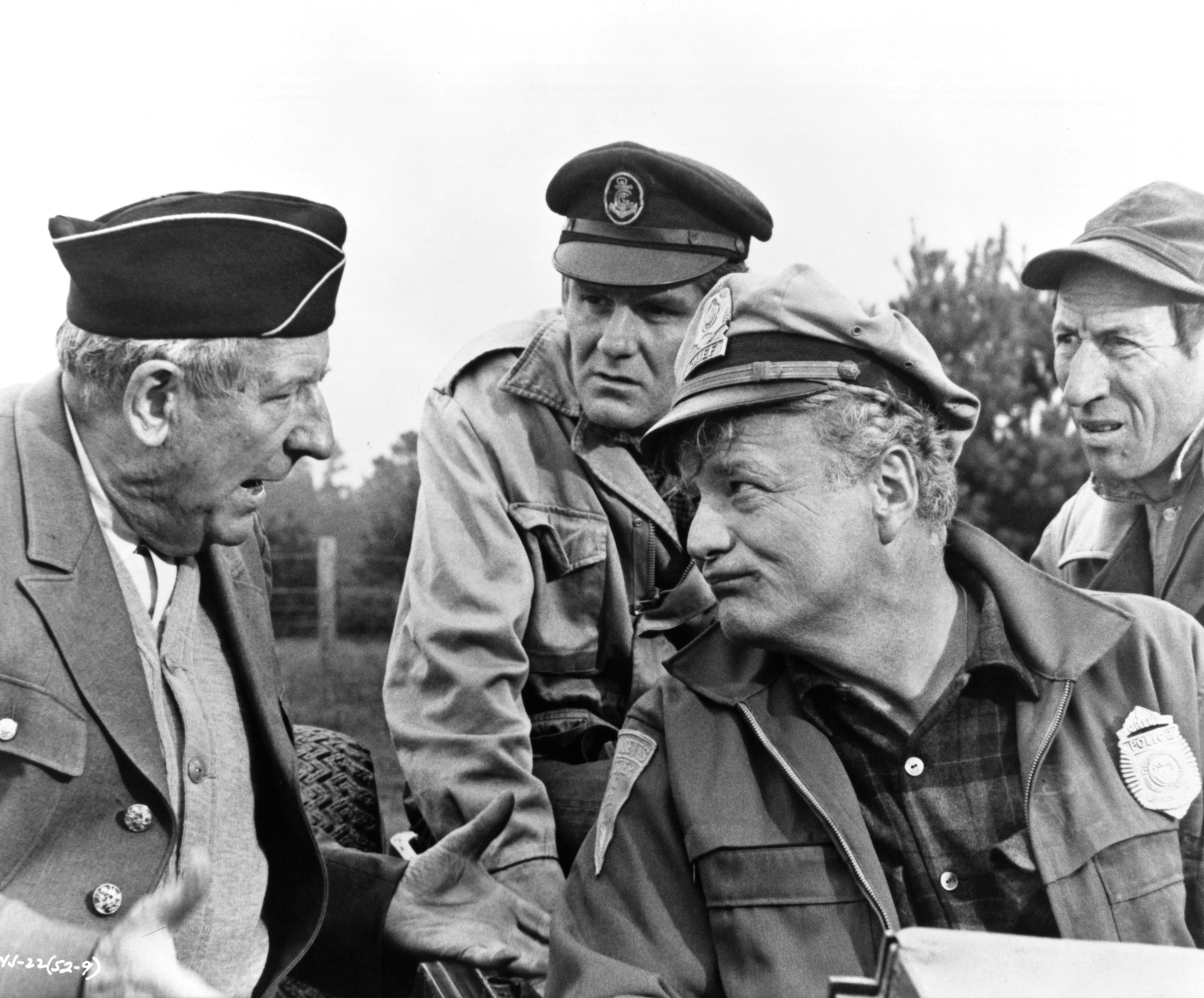 Brian Keith, Paul Ford, Guy Raymond, and Richard Schaal in The Russians Are Coming the Russians Are Coming (1966)