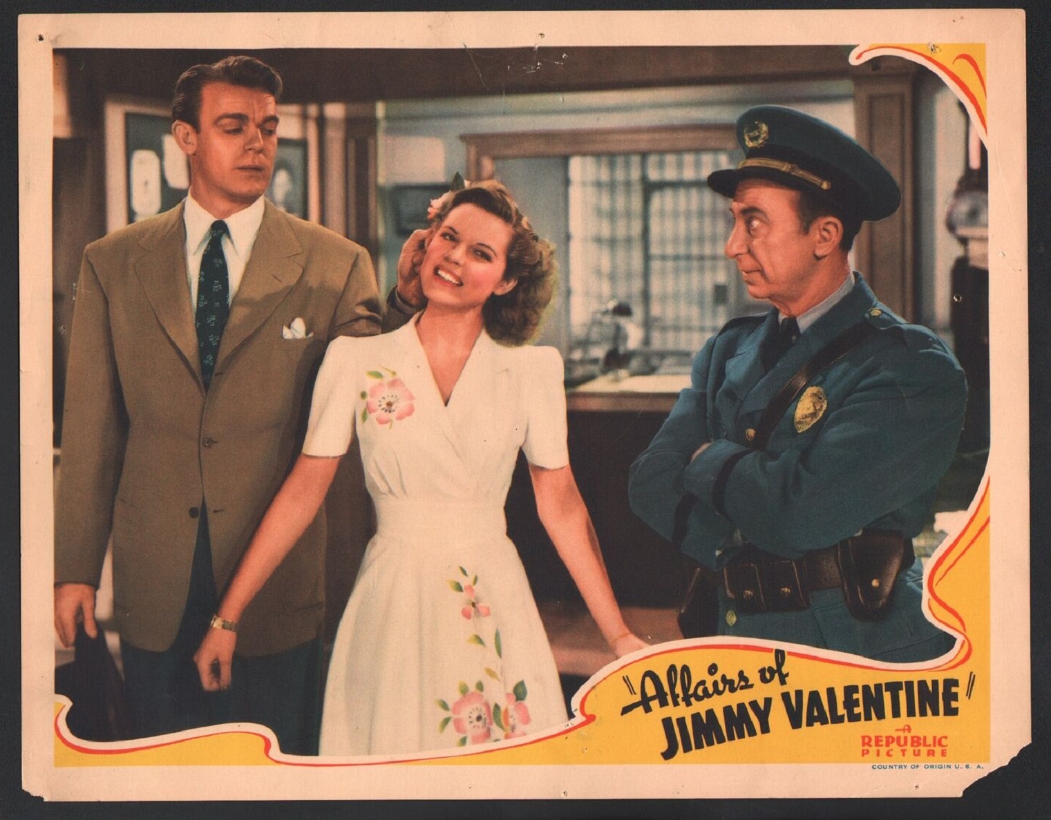 Roscoe Ates, Dennis O'Keefe, and Ruth Terry in The Affairs of Jimmy Valentine (1942)