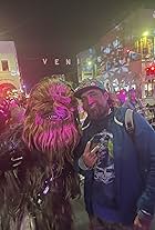 with Chewbacca at Venice Beach holiday sign lighting party 2023