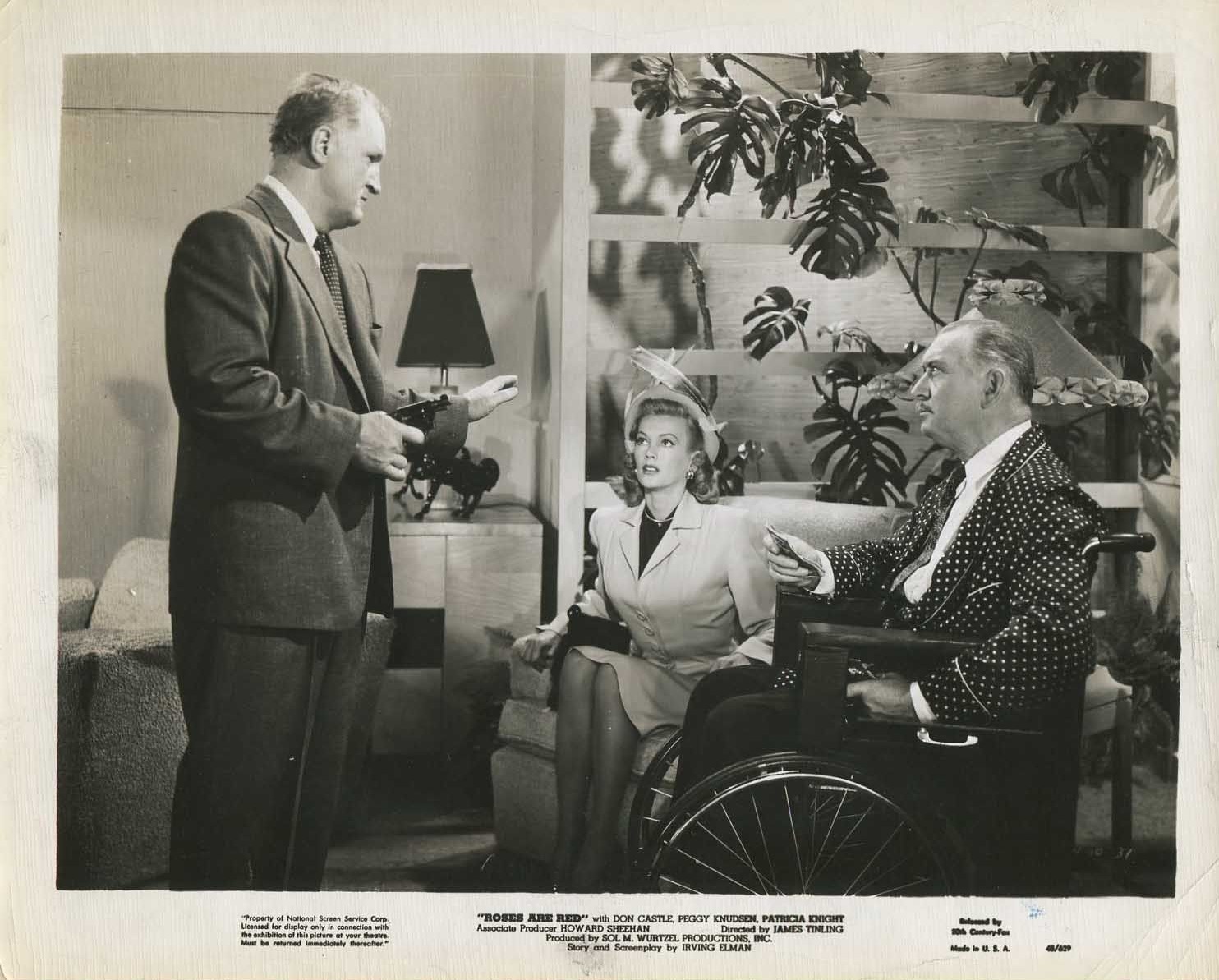 Edward Keane, Peggy Knudsen, and Joe Sawyer in Roses Are Red (1947)