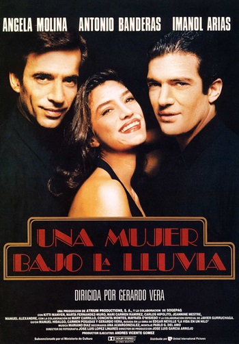 Antonio Banderas, Imanol Arias, and Ángela Molina in Una mujer bajo la lluvia (1992)