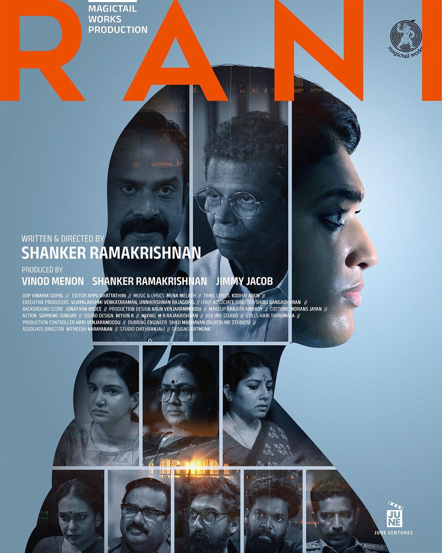 Honey Rose, Urvashi, Niyathi Kadambi, Bhavana, Indrans, Guru Somasundaram, and Maala Parvathi in Rani: The Real Story (2023)