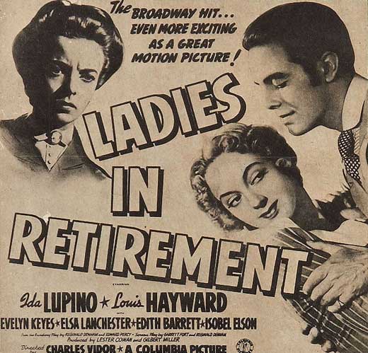 Louis Hayward, Evelyn Keyes, and Ida Lupino in Ladies in Retirement (1941)