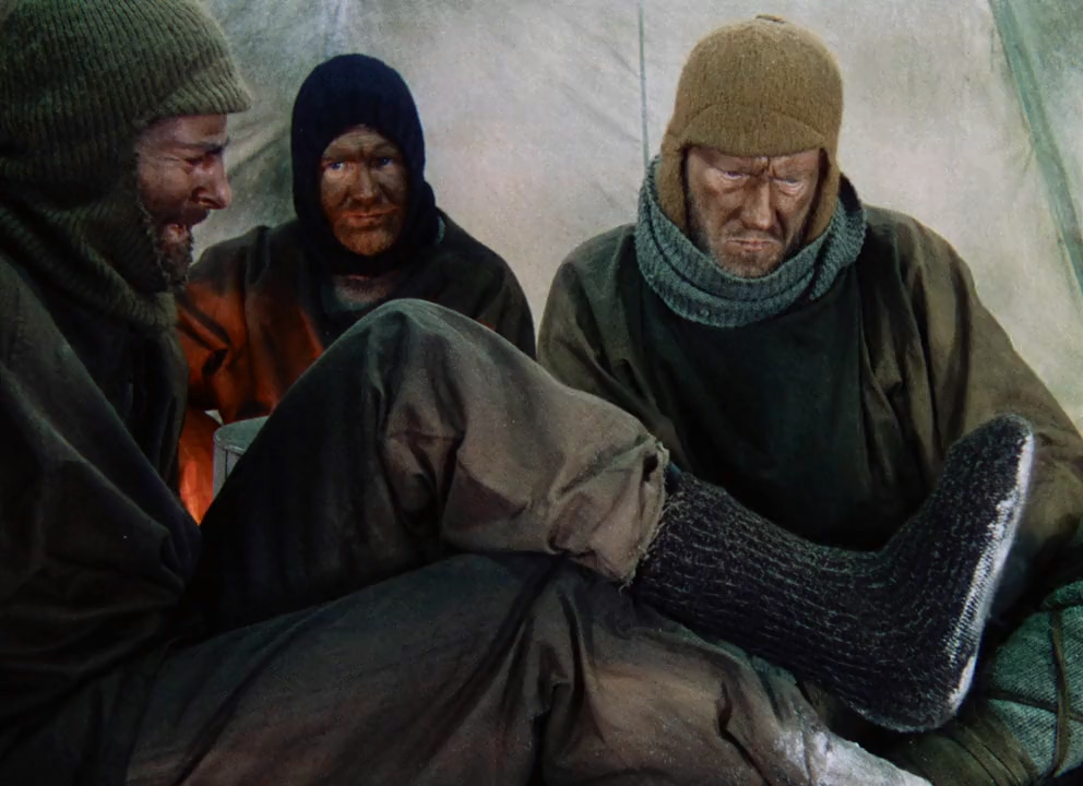 Derek Bond, John Mills, and Harold Warrender in Scott of the Antarctic (1948)