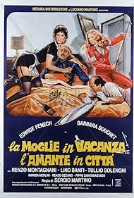 Lino Banfi, Barbara Bouchet, Edwige Fenech, and Renzo Montagnani in La moglie in vacanza... l'amante in città (1980)