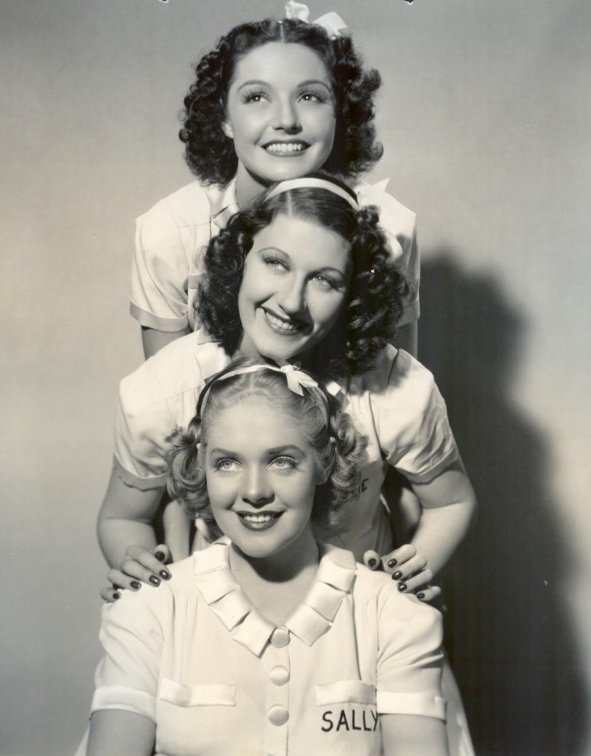 Joan Davis, Alice Faye, and Marjorie Weaver in Sally, Irene and Mary (1938)