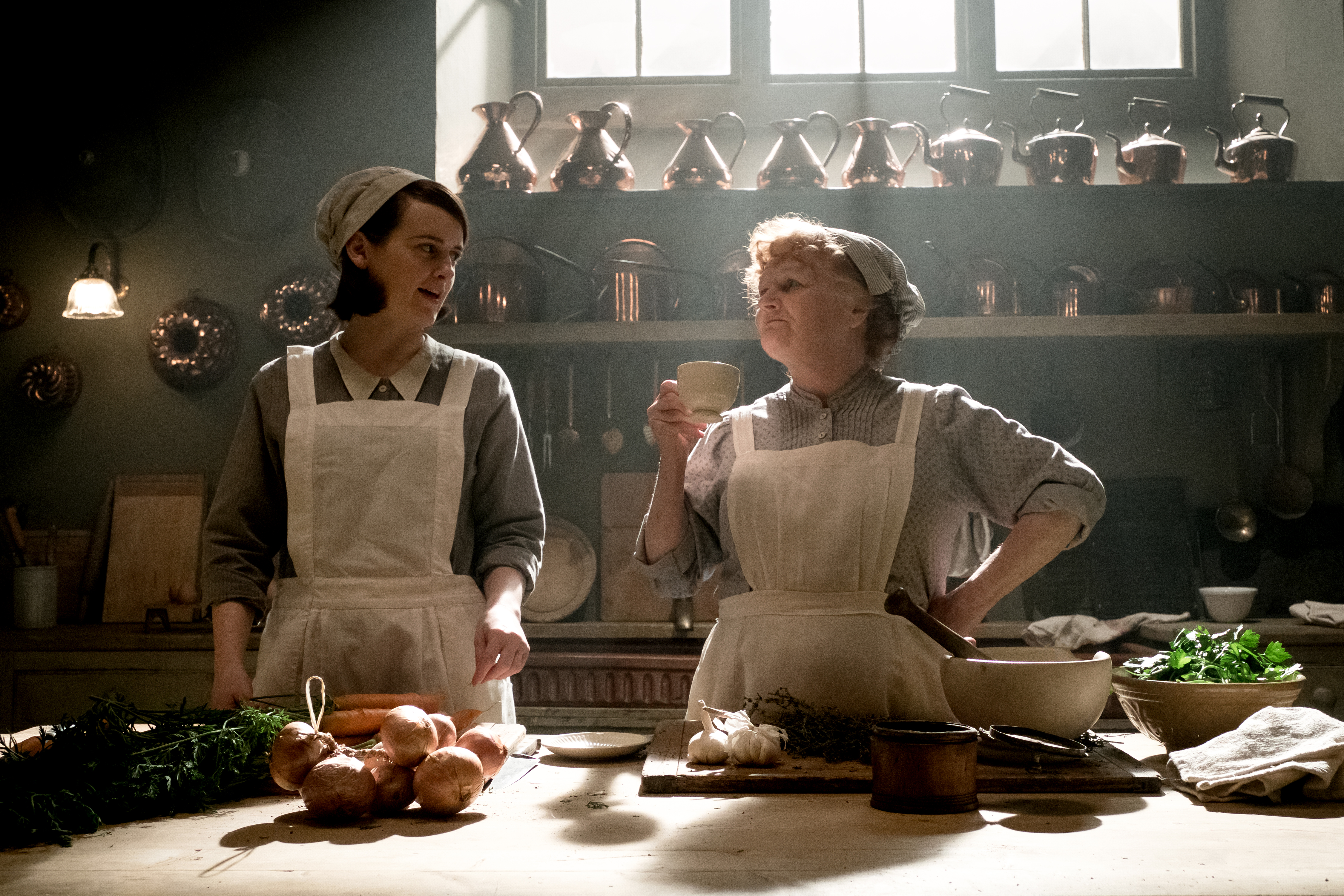 Lesley Nicol and Sophie McShera in Downton Abbey (2019)