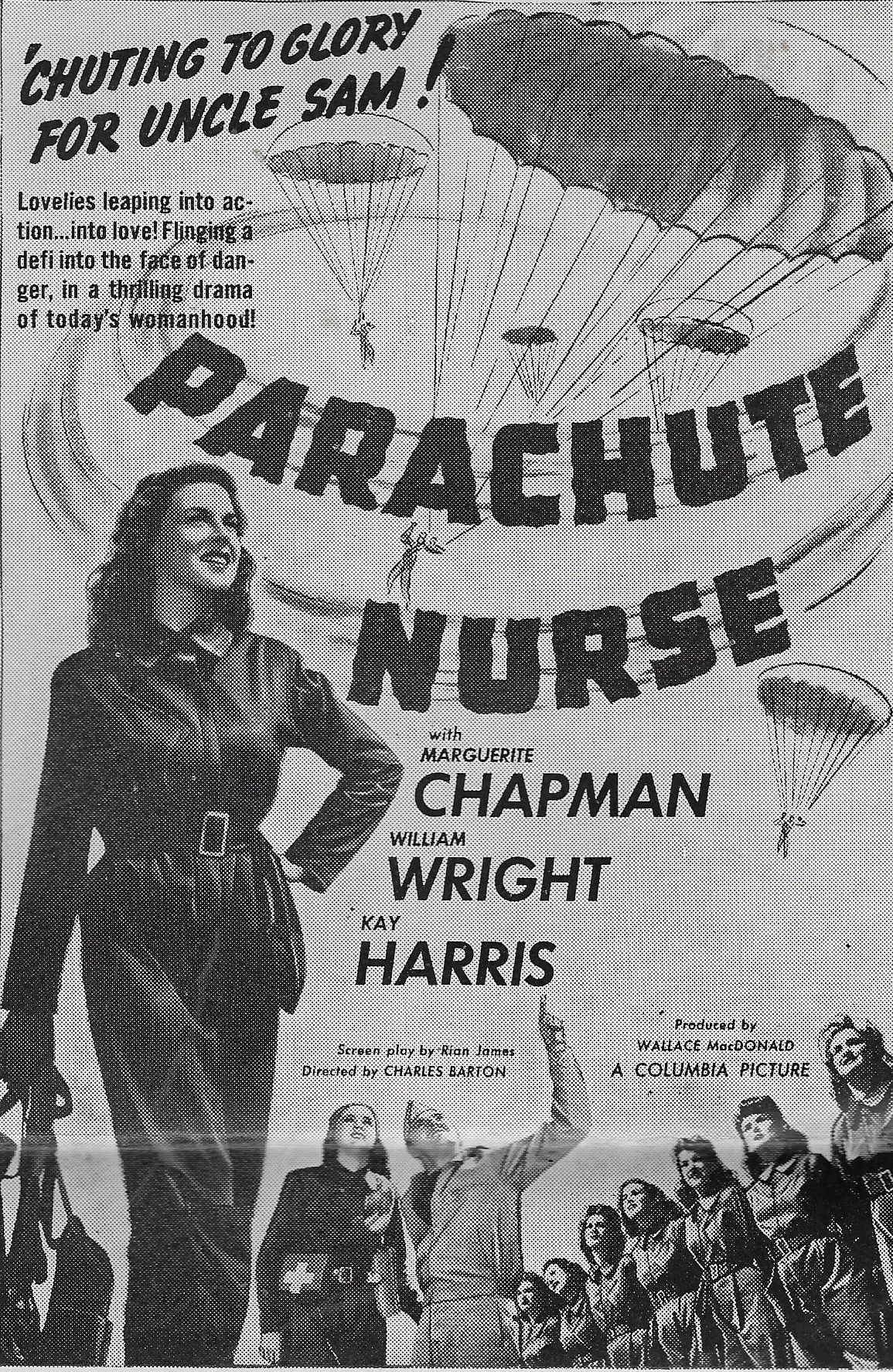 Roma Aldrich, Louise Allbritton, Marguerite Chapman, Kay Harris, Eileen O'Hearn, Shirley Patterson, Marjorie Riordan, Frank Sully, Diedra Vale, and Evelyn Wahl in Parachute Nurse (1942)