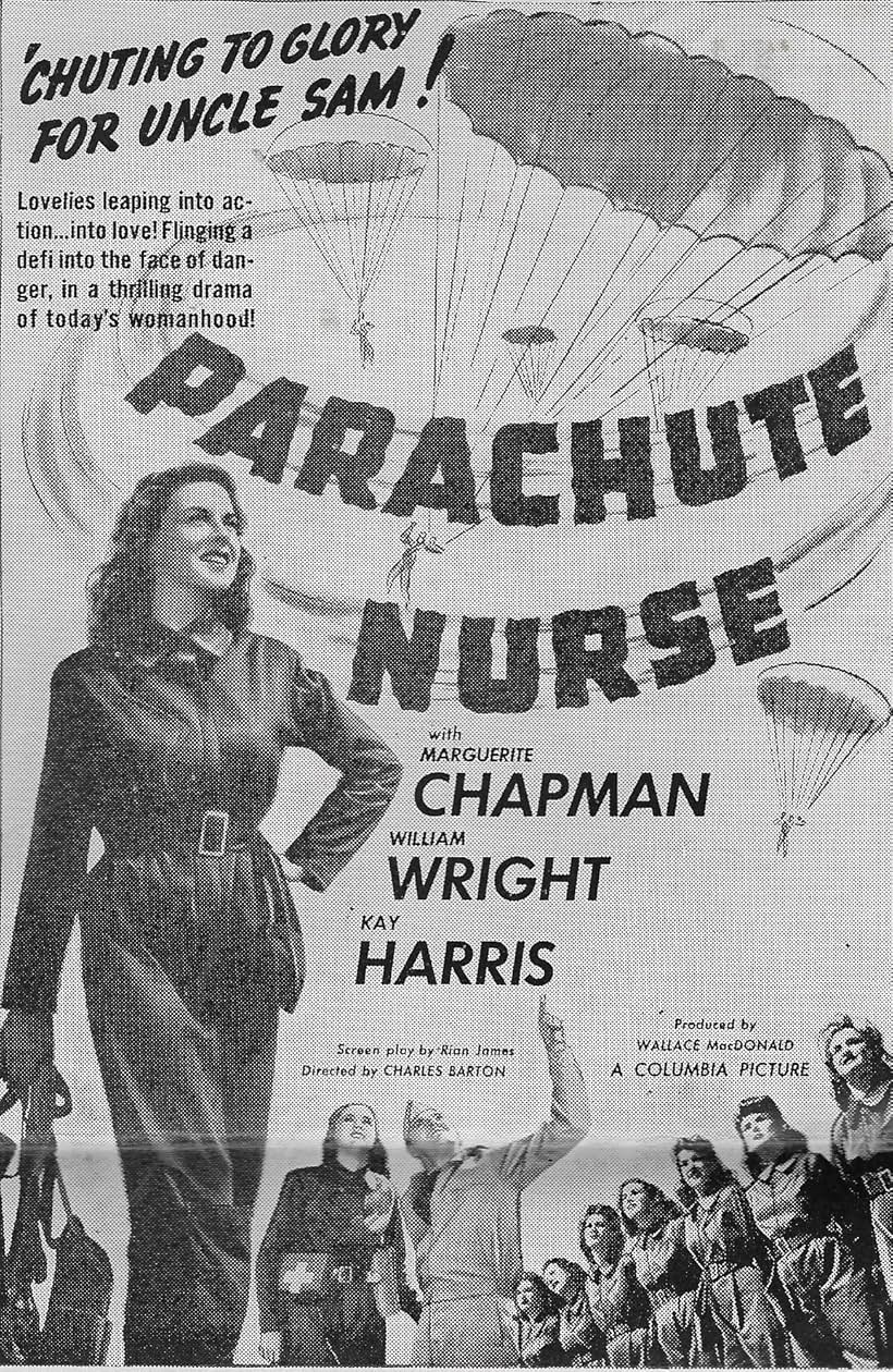 Roma Aldrich, Louise Allbritton, Marguerite Chapman, Kay Harris, Eileen O'Hearn, Shirley Patterson, Marjorie Riordan, Frank Sully, Diedra Vale, and Evelyn Wahl in Parachute Nurse (1942)