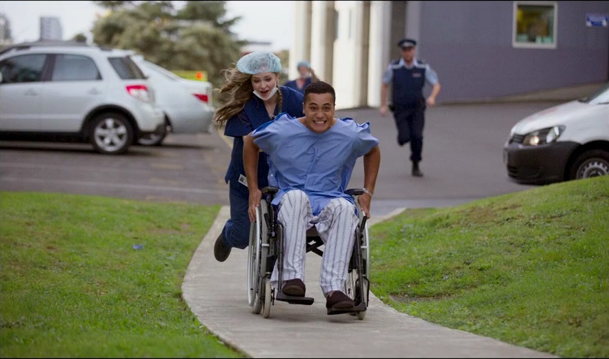 James Rolleston and Ashleigh Cummings in Pork Pie (2017)