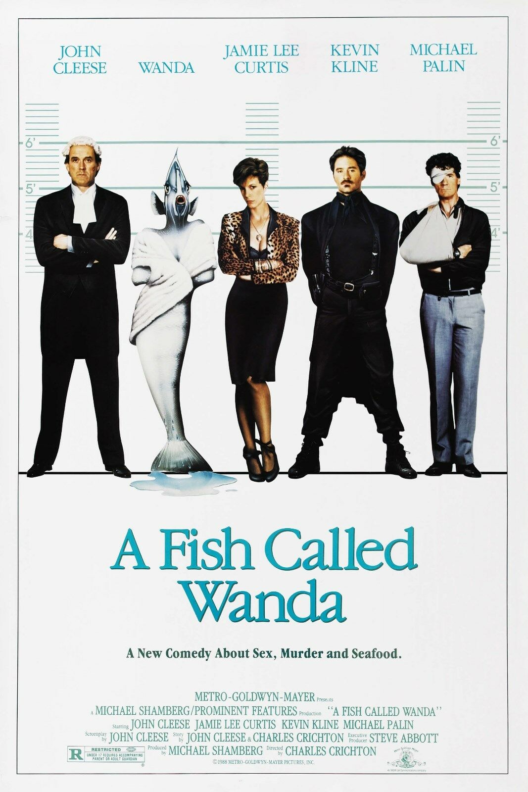 John Cleese, Jamie Lee Curtis, Kevin Kline, and Michael Palin in A Fish Called Wanda (1988)