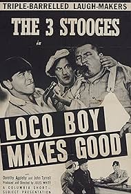 Moe Howard, Larry Fine, and Curly Howard in Loco Boy Makes Good (1942)