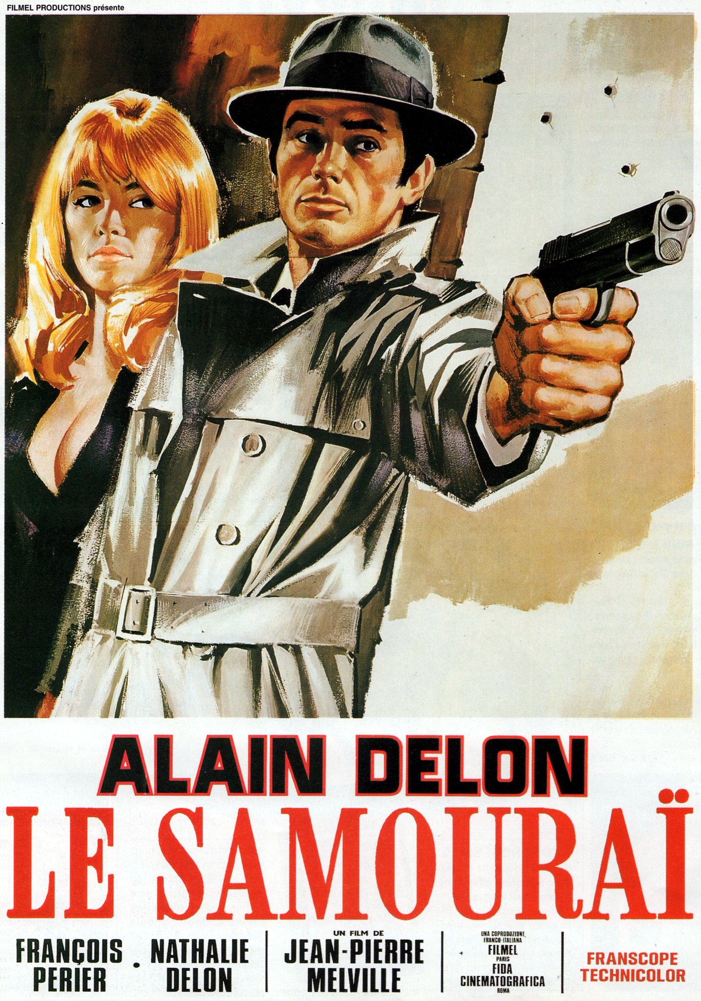 Alain Delon and Nathalie Delon in Le Samouraï (1967)