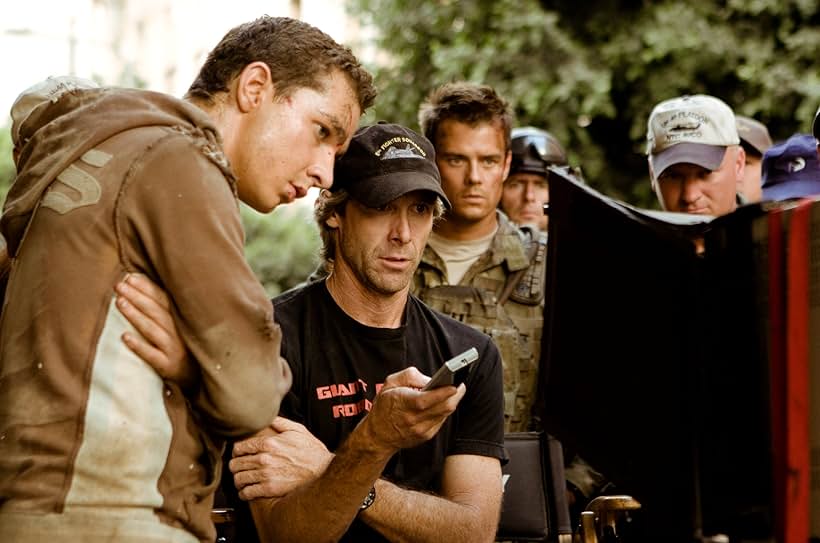 Michael Bay, Josh Duhamel, and Shia LaBeouf in Transformers (2007)