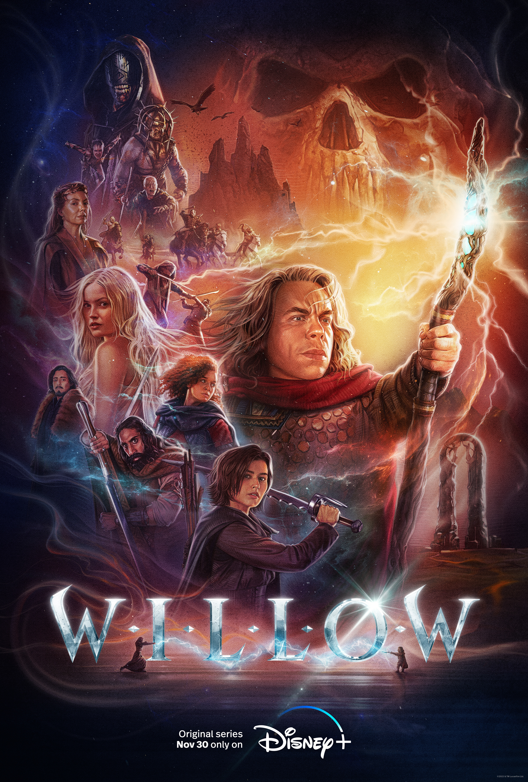 Joanne Whalley, Warwick Davis, Ellie Bamber, Erin Kellyman, and Ruby Cruz in Willow (2022)