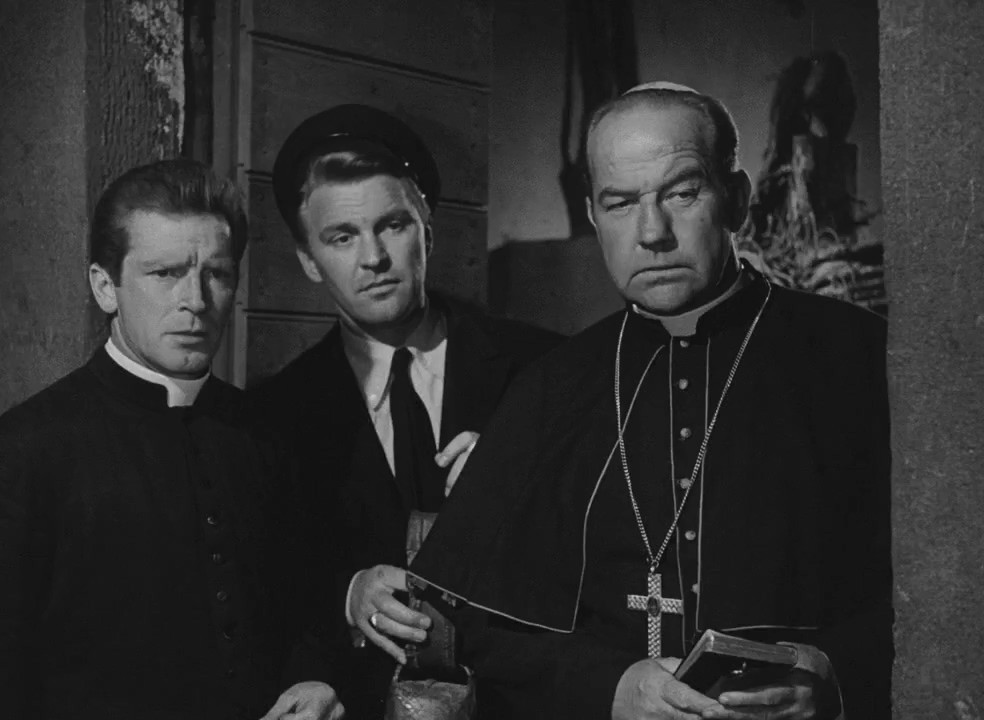 Richard Basehart, Broderick Crawford, and Franco Fabrizi in The Swindle (1955)