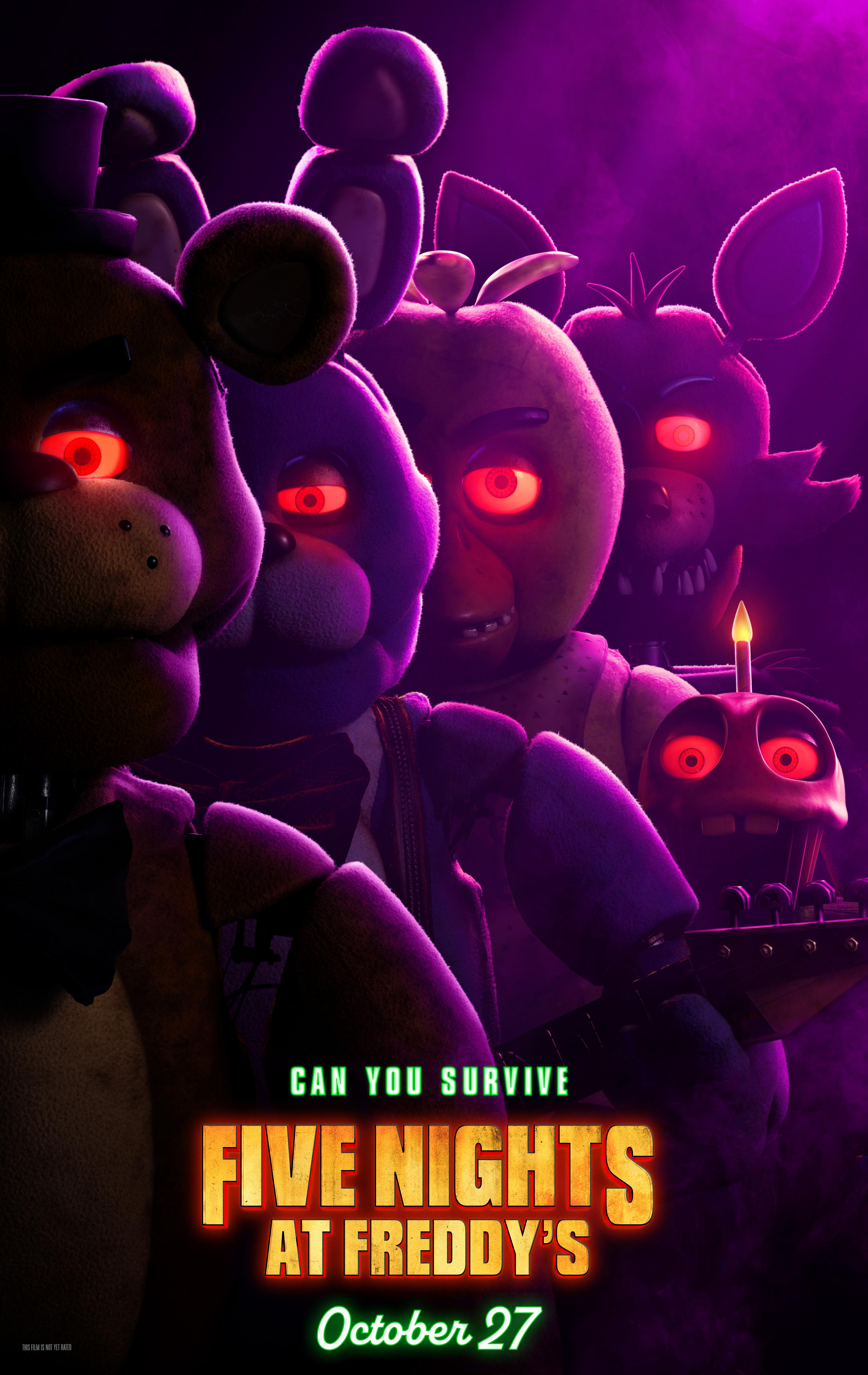 Kevin Foster, Jess Weiss, Artie Esposito, Amanda Maddock, Jade Kindar-Martin, Russ Walko, Brett O'Quinn, Sarah Sarang Oh, and Kellen Goff in Five Nights at Freddy's (2023)