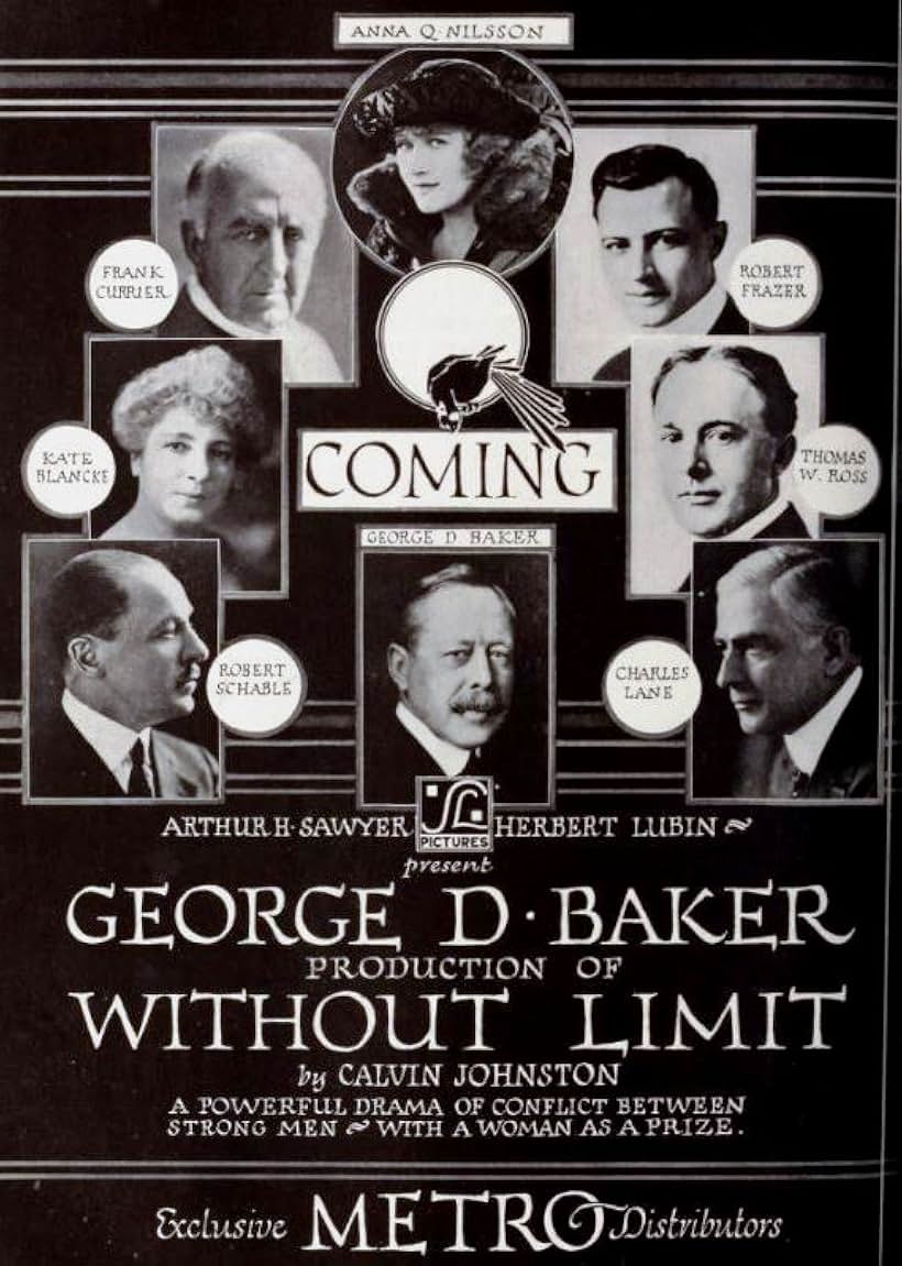 George D. Baker, Kate Blancke, Frank Currier, Robert Frazer, Charles Lane, Anna Q. Nilsson, Thomas W. Ross, and Robert Schable in Without Limit (1921)