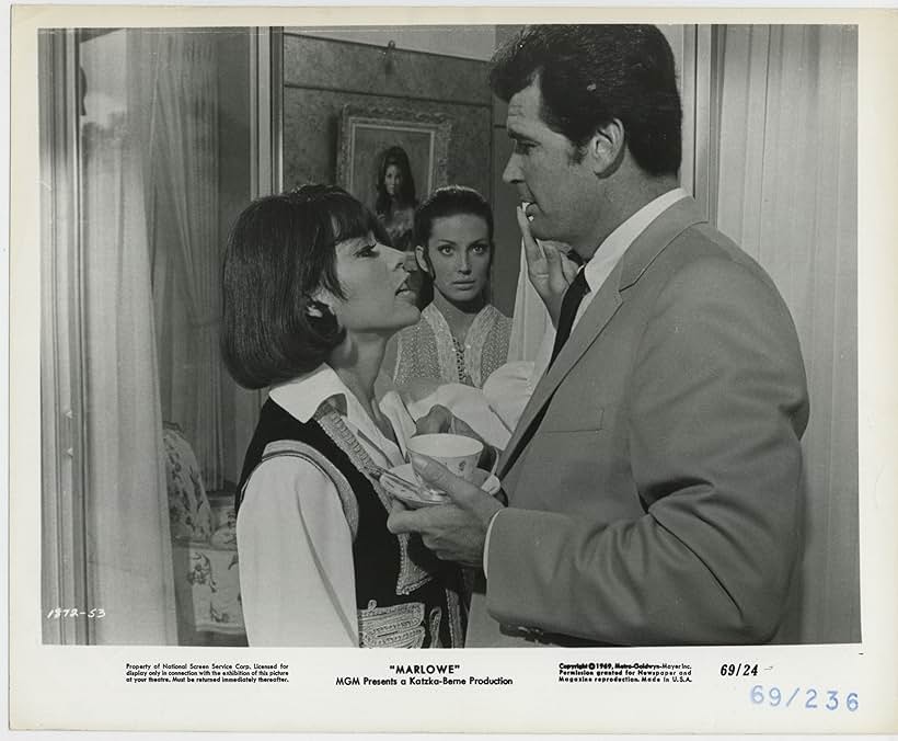 James Garner, Rita Moreno, and Gayle Hunnicutt in Marlowe (1969)