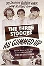 Moe Howard, Larry Fine, Shemp Howard, and Christine McIntyre in All Gummed Up (1947)