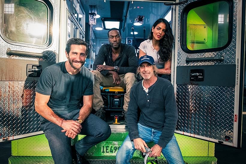 Michael Bay, Jake Gyllenhaal, Eiza González, and Yahya Abdul-Mateen II in Ambulance (2022)