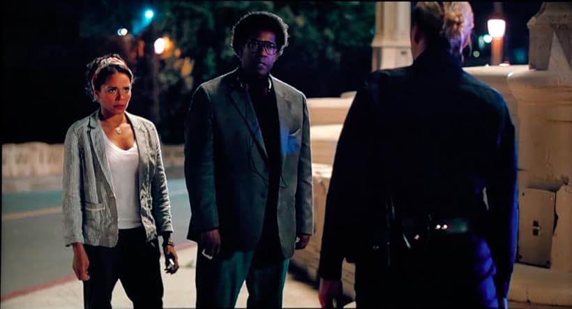 Still of Carmen Ejogo, Denzel Washington, and Lauren Thompson in Roman J. Israel, Esq.