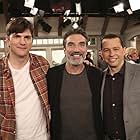 Jon Cryer, Ashton Kutcher, and Chuck Lorre in Two and a Half Men (2003)