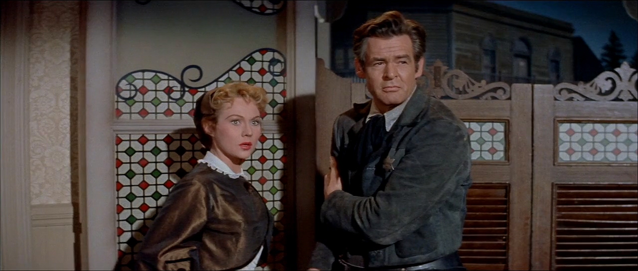 Virginia Mayo and Robert Ryan in The Proud Ones (1956)