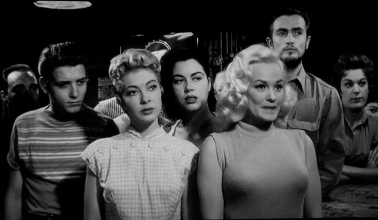 Jeanne Carmen, Eddie Cochran, Lori Nelson, and Mamie Van Doren in Untamed Youth (1957)