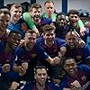 Arthur Melo, Rafinha Alcántara, Clément Lenglet, Malcom, Lionel Messi, Gerard Piqué, Luis Suárez, Ivan Rakitic, Sergio Busquets, Arturo Vidal, Marc-André Ter Stegen, Jordi Alba, Antoine Griezmann, Philippe Coutinho, FC Barcelona, Sergi Roberto, Nélson Semedo, and Ernesto Valverde in Matchday: Inside FC Barcelona (2019)