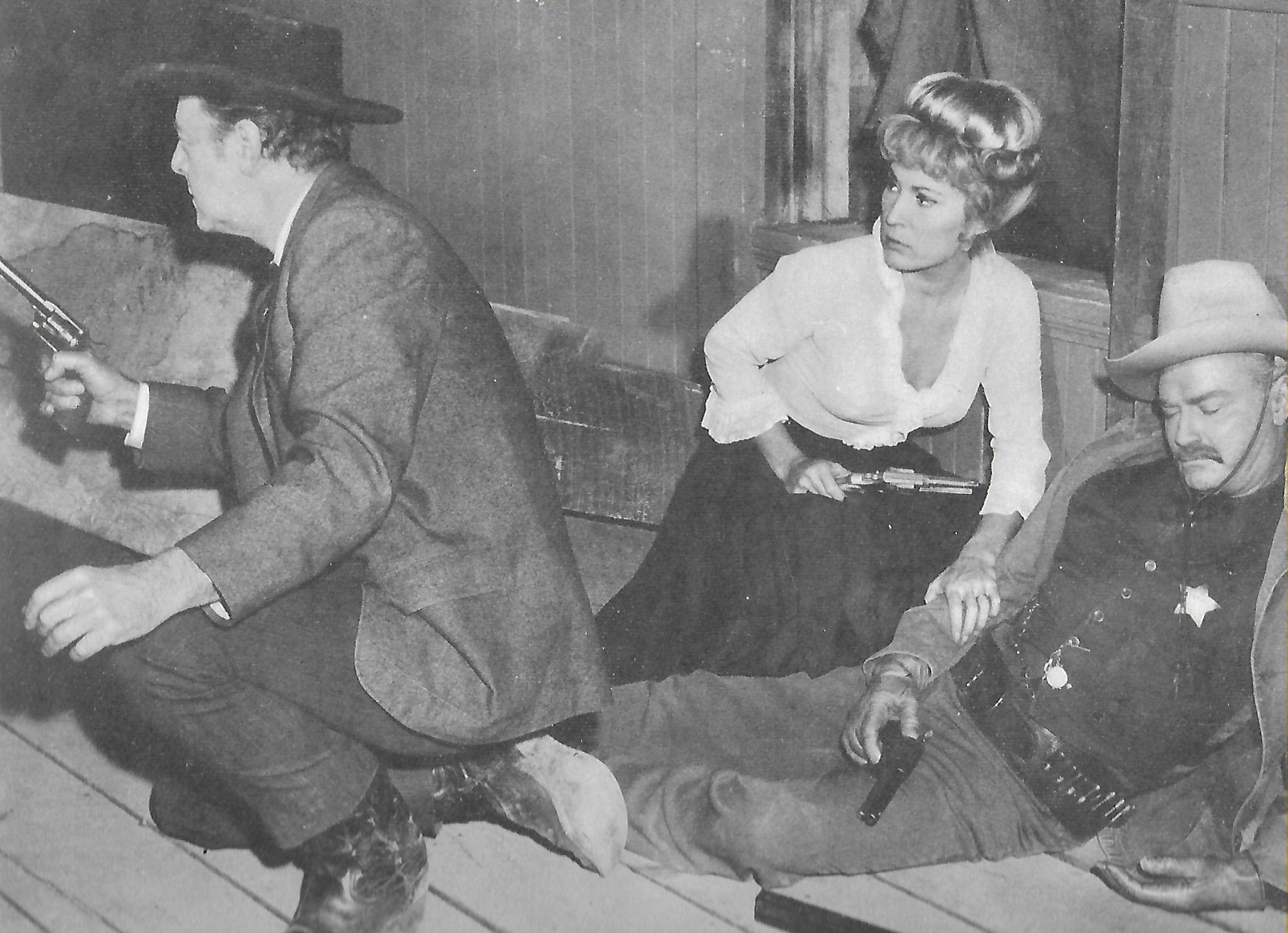 Don 'Red' Barry, Harry Lauter, and Jodi Mitchell in Convict Stage (1965)