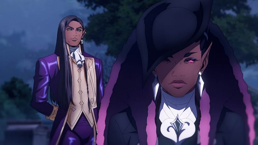 Zahn McClarnon and Elarica Johnson in Castlevania: Nocturne (2023)