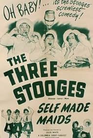 Moe Howard, Larry Fine, and Shemp Howard in Self Made Maids (1950)