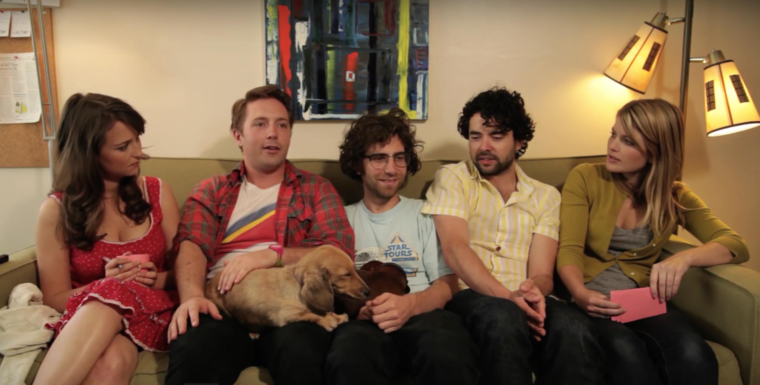 Nicholas Rutherford, Milana Vayntrub, Beck Bennett, Kyle Mooney, and Stevie Nelson in Let's Talk About Something More Interesting (2011)