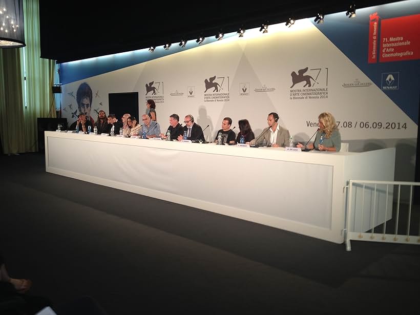 Warwick Thornton, Hideo Nakata, Hector Babenco, Mira Nair, Guillermo Arriaga, Amos Gitai, Alex de La Iglesia, Bahman Ghobadi and Lucas Akoskin at the Venice Films Festival press conference for Words With Gods.