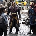 Benedict Wong, Benedict Cumberbatch, and Xochitl Gomez in Doctor Strange in the Multiverse of Madness (2022)