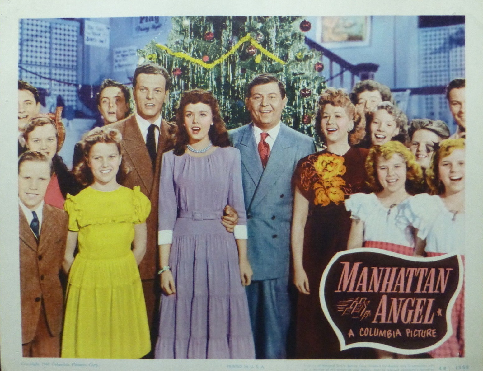 Benny Baker, Barbara Brier, Ross Ford, Toni Harper, Gloria Jean, Jimmy Lloyd, Alice Tyrrell, Peggy Wynne, and The Sweetheart Choristers in Manhattan Angel (1948)