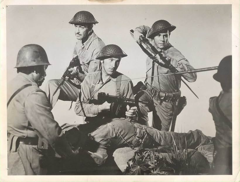 Desi Arnaz, Robert Taylor, Lee Bowman, Luke Chan, and Wing Foo in Bataan (1943)