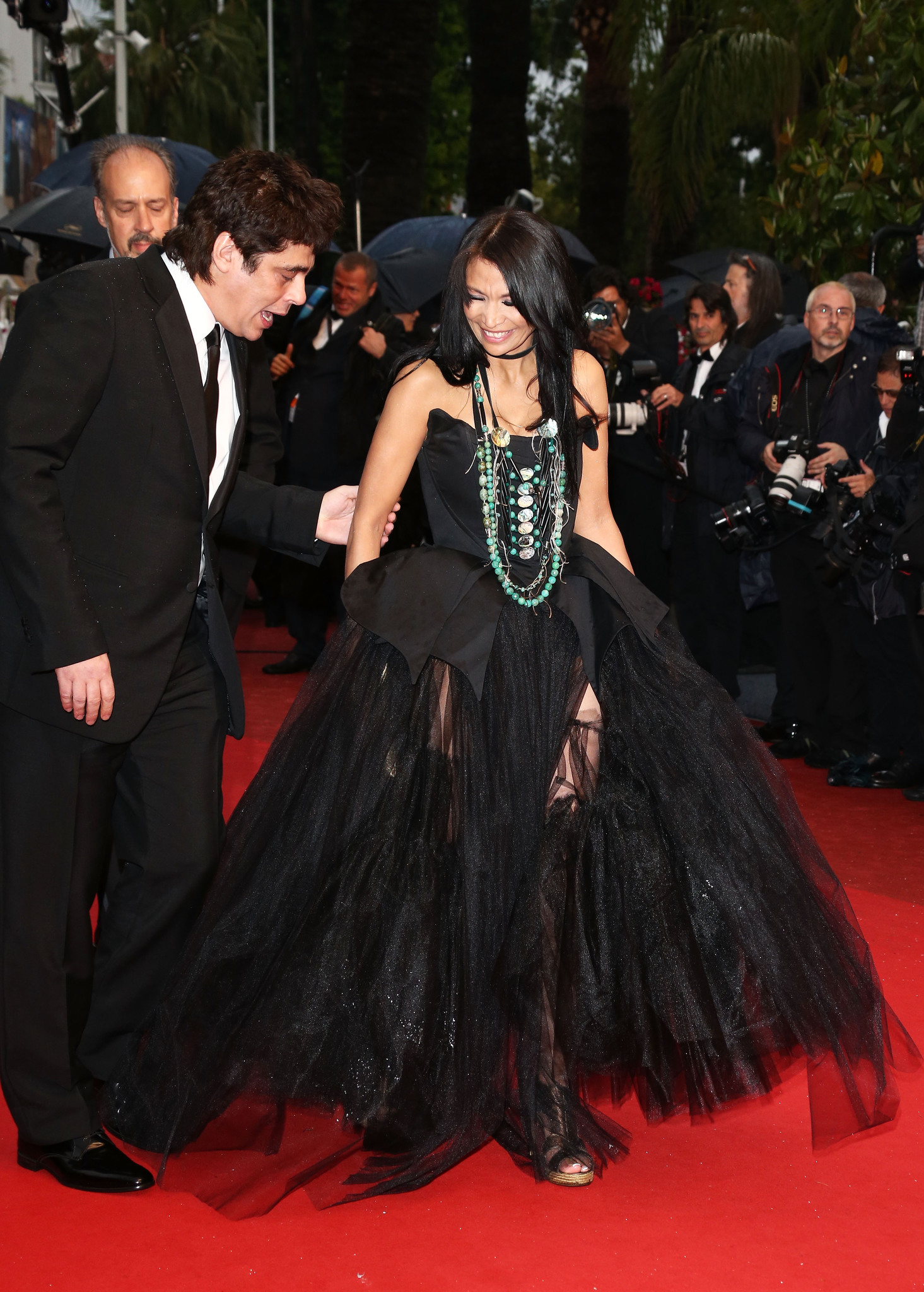 Benicio Del Toro and Michelle Thrush at an event for Jimmy P: Psychotherapy of a Plains Indian (2013)