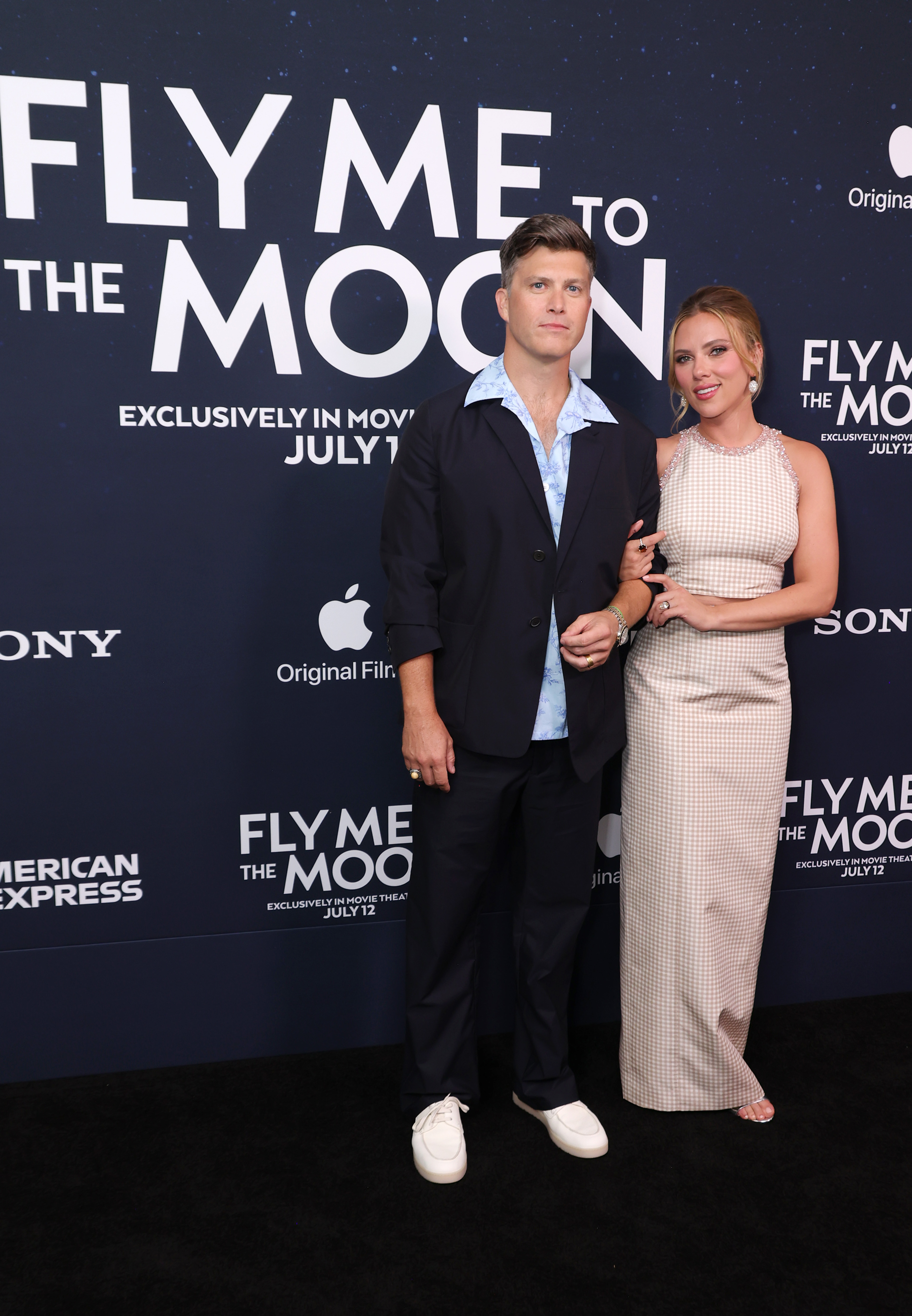 Scarlett Johansson and Colin Jost at an event for Fly Me to the Moon (2024)