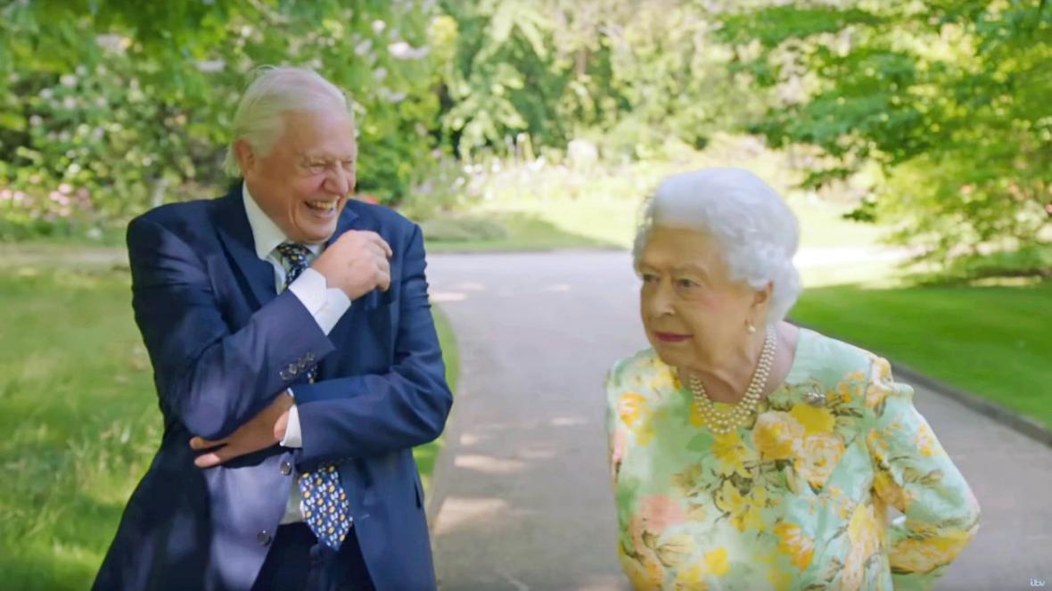 David Attenborough and Queen Elizabeth II in The Queen's Green Planet (2018)