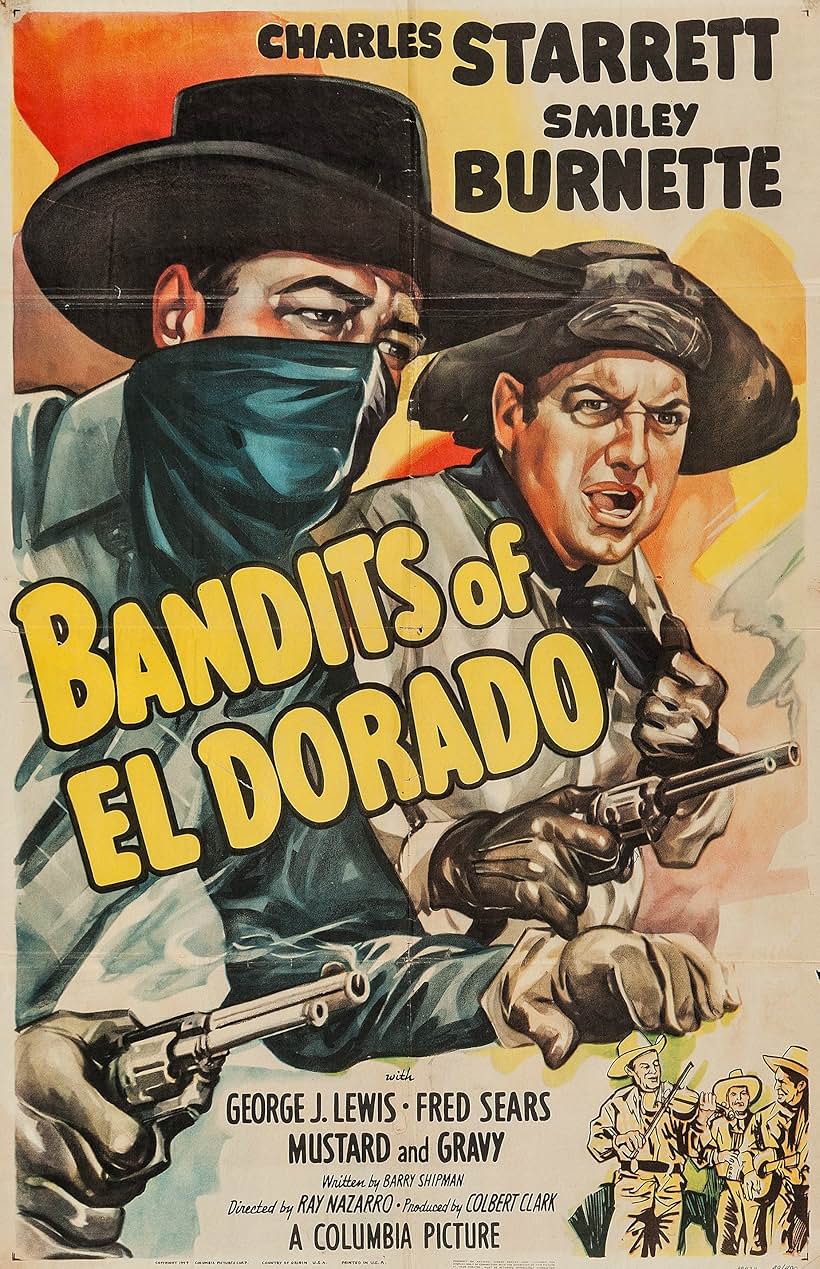 Smiley Burnette, Gravy, Mustard, and Charles Starrett in Bandits of El Dorado (1949)