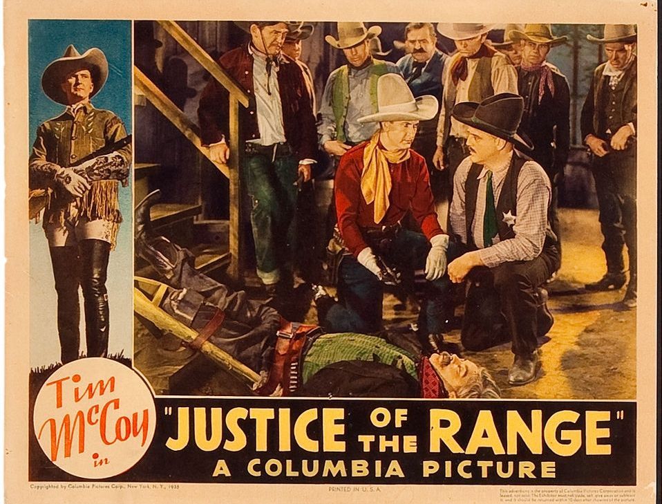 Tim McCoy, Stanley Blystone, Jack Curtis, Earl Dwire, Bud Osborne, Jack Rutherford, George Sowards, and Lem Sowards in Justice of the Range (1935)