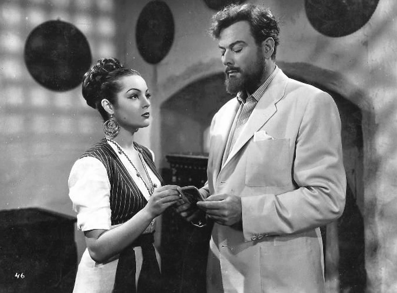 Nils Asther and Sara Montiel in That Man from Tangier (1953)