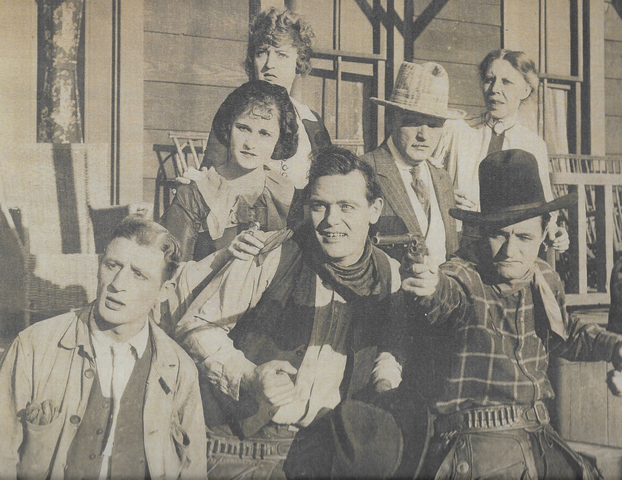 Margaret Cullington, Bonnie Hill, Sylvia Jocelyn, Margaret Loomis, Tom Mix, and Frank Whitson in 3 Gold Coins (1920)