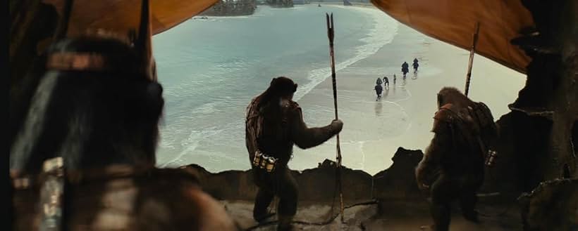 Kevin Durand, Eka Darville, Owen Teague, Freya Allan, and Ras-Samuel in Kingdom of the Planet of the Apes (2024)