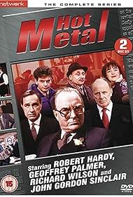 John Gordon Sinclair, Robert Hardy, Richard Kane, Caroline Milmoe, Geoffrey Palmer, and Richard Wilson in Hot Metal (1986)