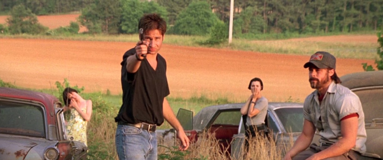 Brad Pitt, David Duchovny, Michelle Forbes, and Juliette Lewis in Kalifornia (1993)